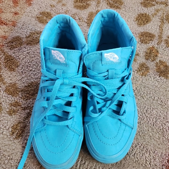 turquoise high top vans